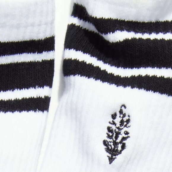 NWT Free People Movement Logo Stripe Tube Socks in White/ Black - Picture 3 of 3